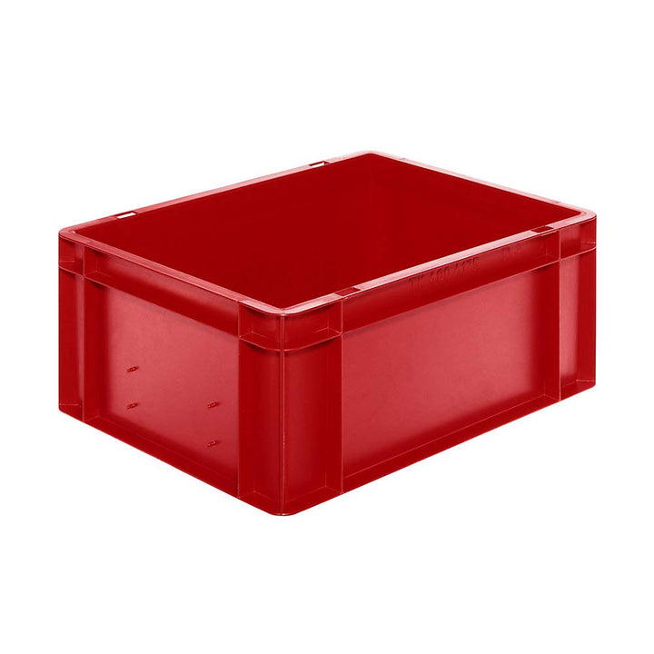 Euro-Format-Stapelbehälter, Wände und Boden geschlossen - LxBxH 400 x 300 x 175 mm - rot, VE 5 Stk -