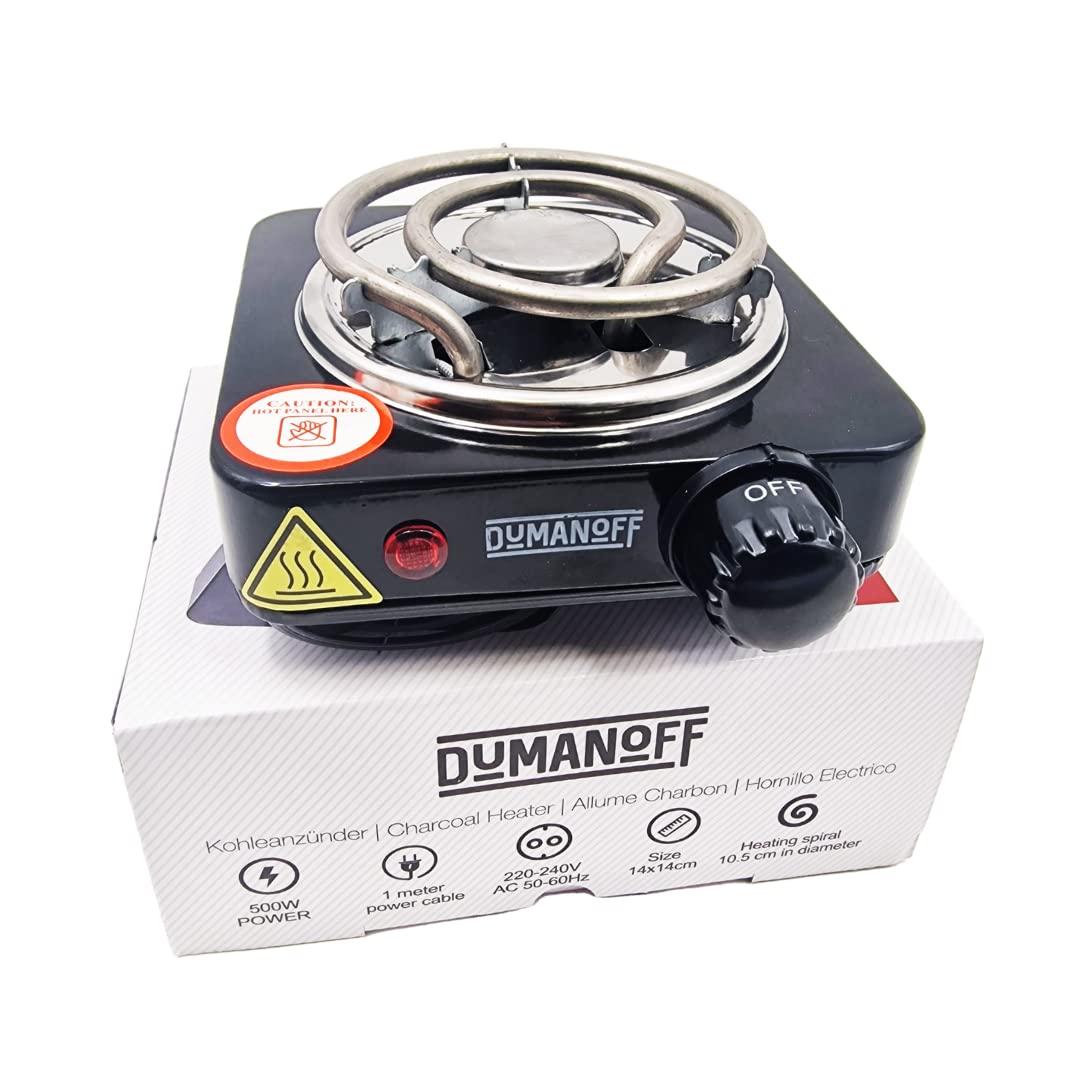 Elektrischer Kohleanzünder 500 W – Heizplatte für Naturkohle – Durchmesser 10,5 cm – Farbe Schwarz