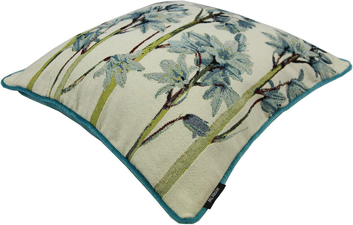McAlister Textiles Tapestry | Bestickter Kissenbezug Blaue Glockenblumen | 40 x 40cm | gewobenes Blu