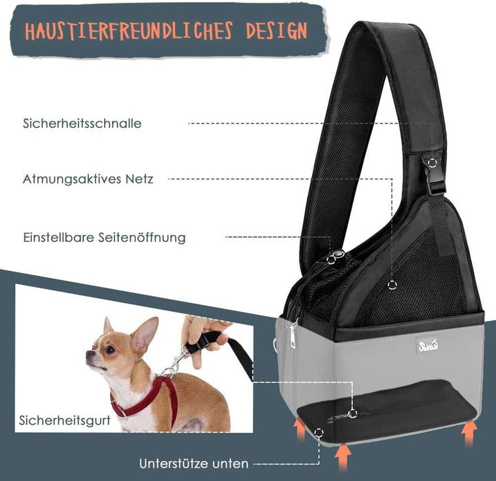 Eyein Hundefreundlich Tragetücher Hunde, Hände frei Reisetasche für kleine Haustiere mit verstellbar