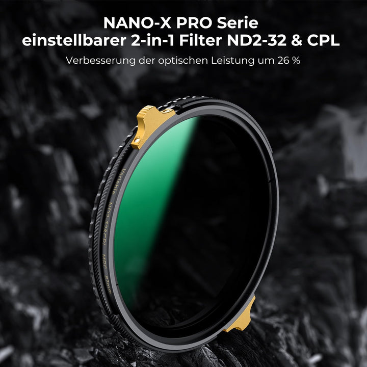 K&F CONCEPT ND2-32&Polfilter (CPL) 82mm 2-in-1 Multifunktionsfilter (Nano-Xcel Pro Serie), 82mm