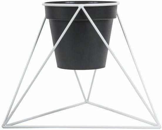 Blumenständer Metall | Weiss Pflanzenständer 40 cm Hoch für Töpfe mit 24 cm Ø | Solider und Minimali