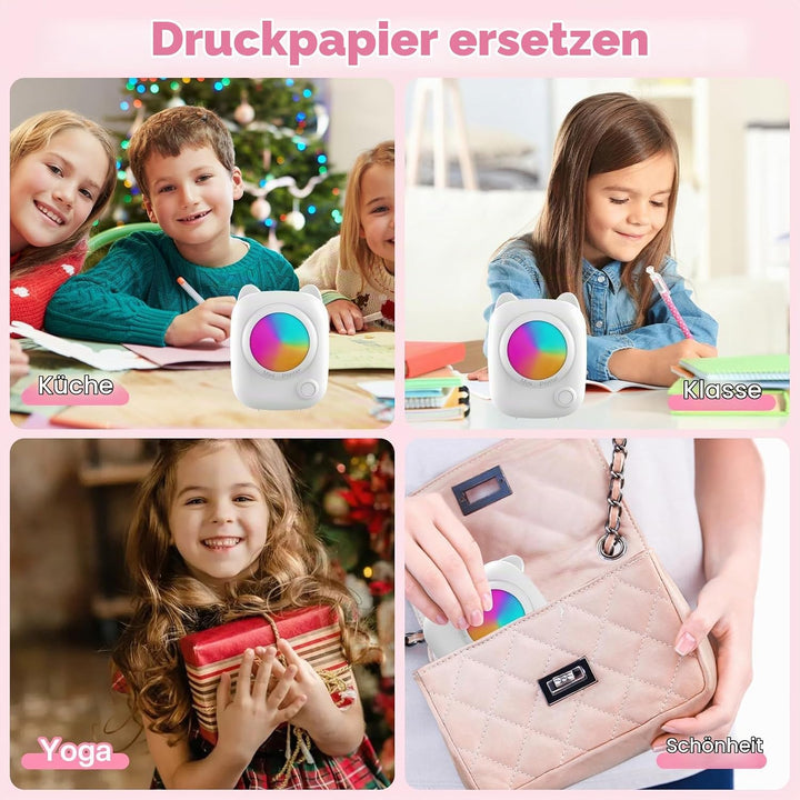 ZZXLOPEZ Mini Drucker, Tragbarer Mini Fotodrucker Thermodrucker Smartphone Taschendrucker, Wireless