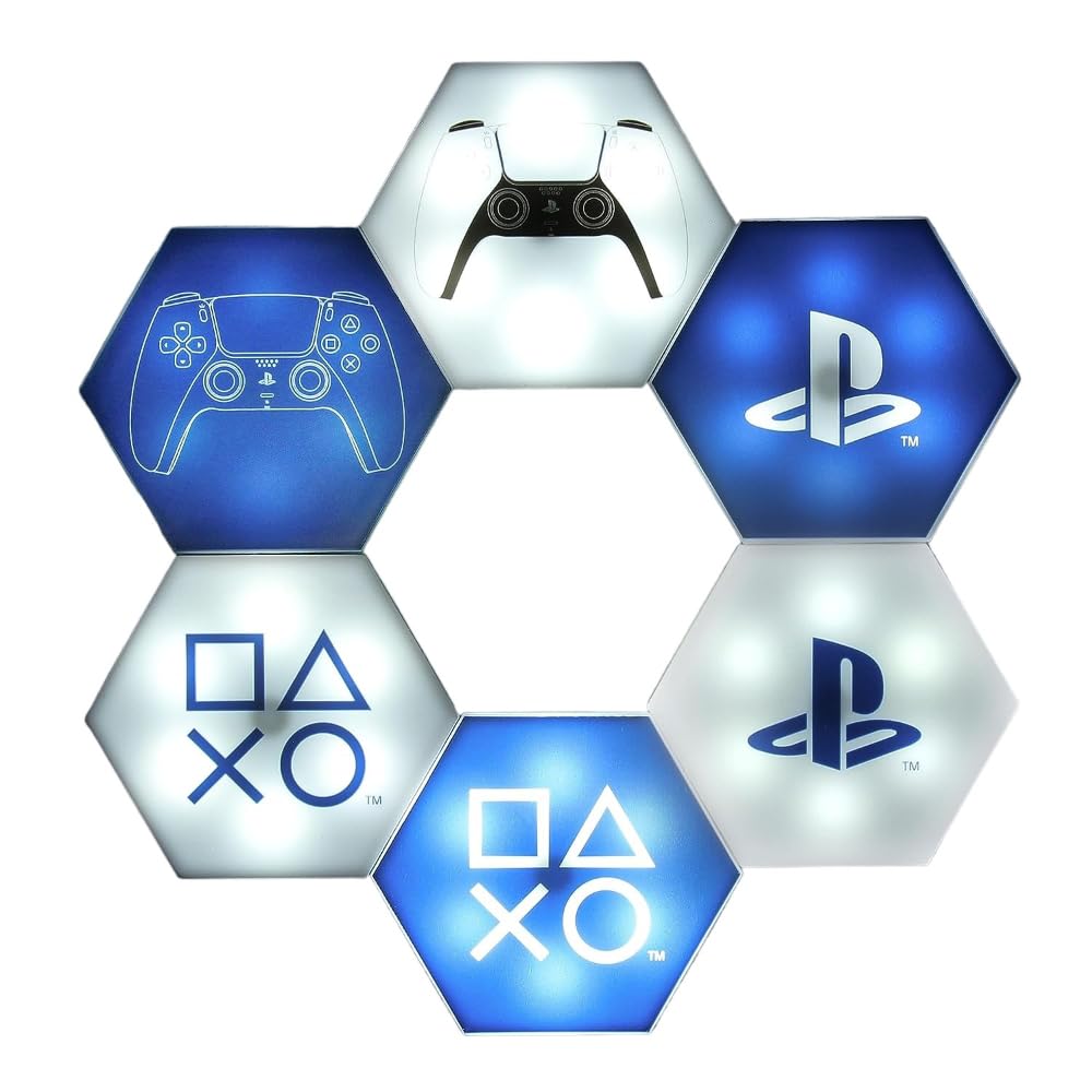 PlayStation Hexagon LED Lichter - Offiziell lizenziert, anpassbare Spielzimmer-Dekorbeleuchtung, fer