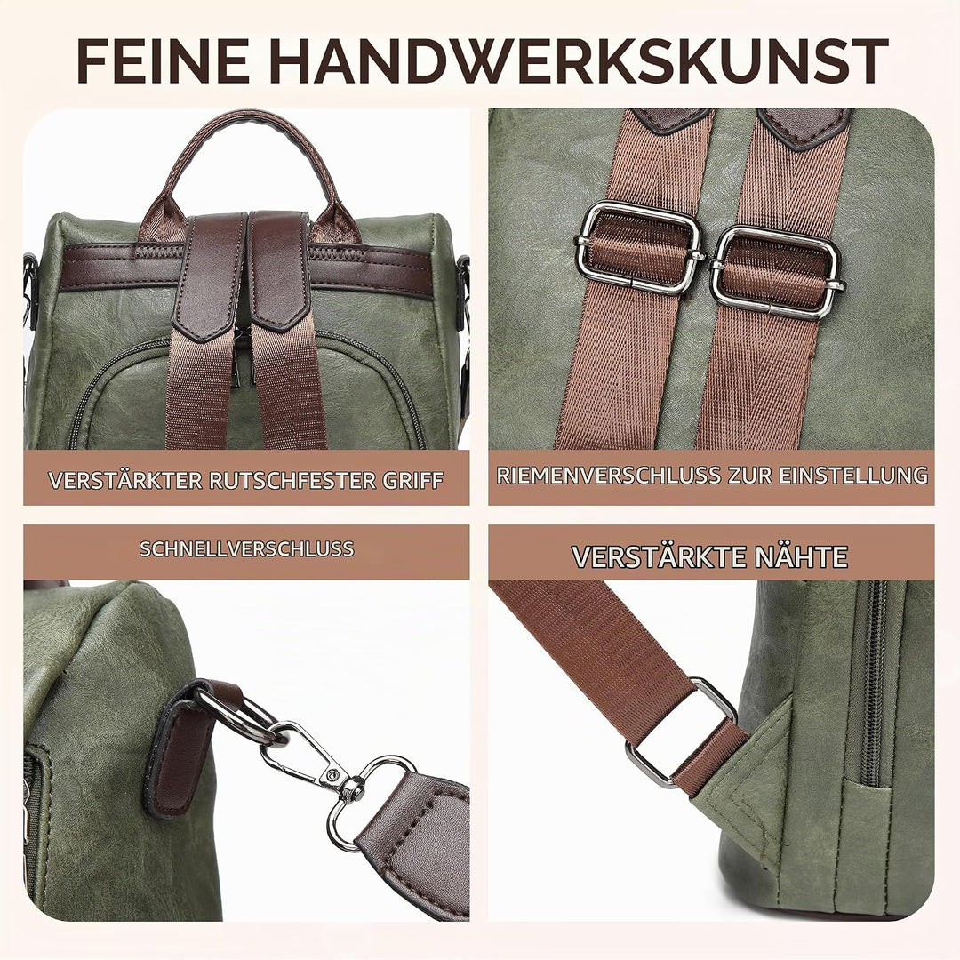 shepretty Damen Anti Diebstahl Rucksack Umhängetasche Schultasche 0298-gr-2new 33*32*15cm, 0298-gr-2