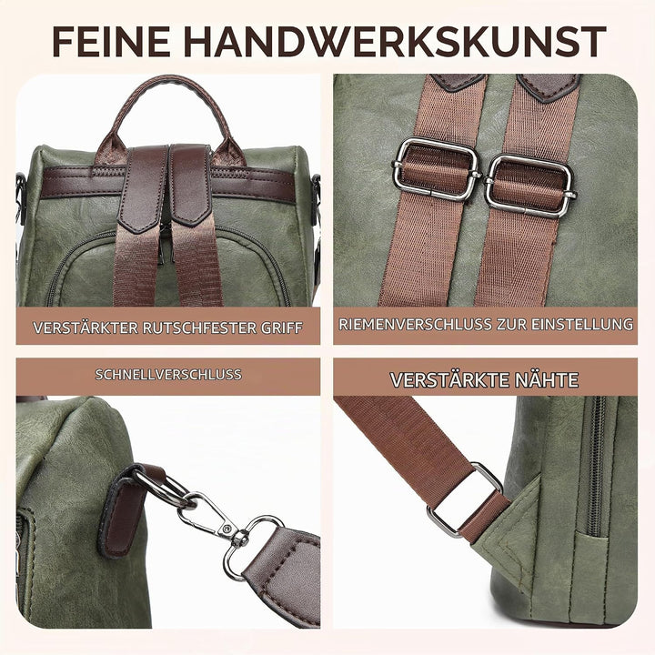 shepretty Damen Anti Diebstahl Rucksack Umhängetasche Schultasche 0298-gr-2new 33*32*15cm, 0298-gr-2