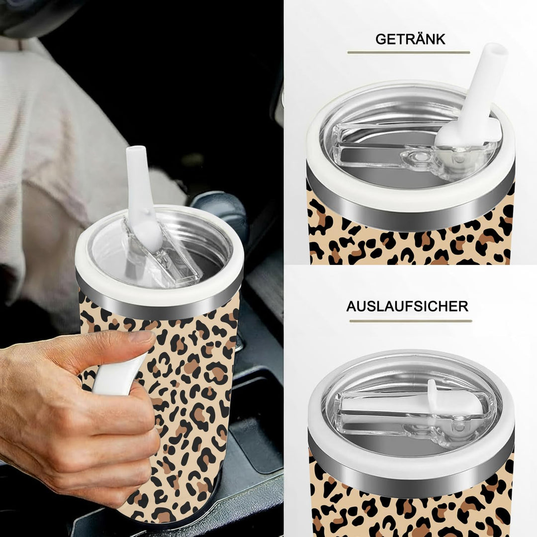 Thermobecher Auslaufsicher,40oz Edelstahl Kaffeebecher to go isoliert mit Strohhalm,Reisebecher 100%