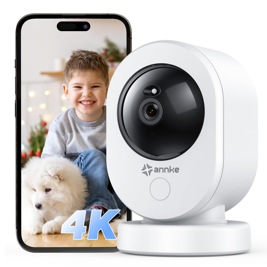 ANNKE 4K WLAN Überwachungskamera für den Innen, 8MP 2,4/5 GHz WLAN Nachtsicht Indoor Hundekamera, Be
