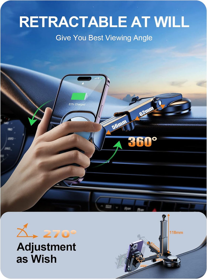 Auckly Handyhalterung Auto mit Ladefunktion, 【Smart Sense】 Qi 15W Fast Wireless Charger Auto Indukti