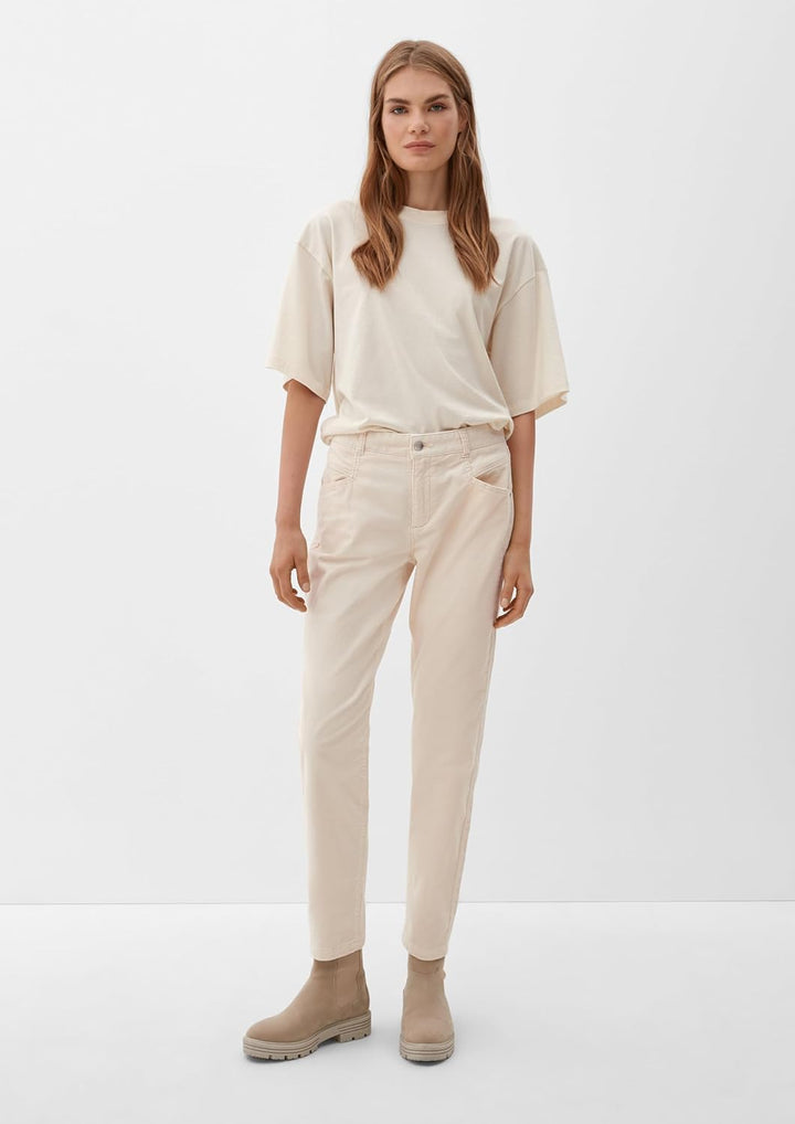 S. Oliver Damen Jeans Hose Comfort Chino Cordstretch Beige 34 Beige 8100, 34 Beige 8100