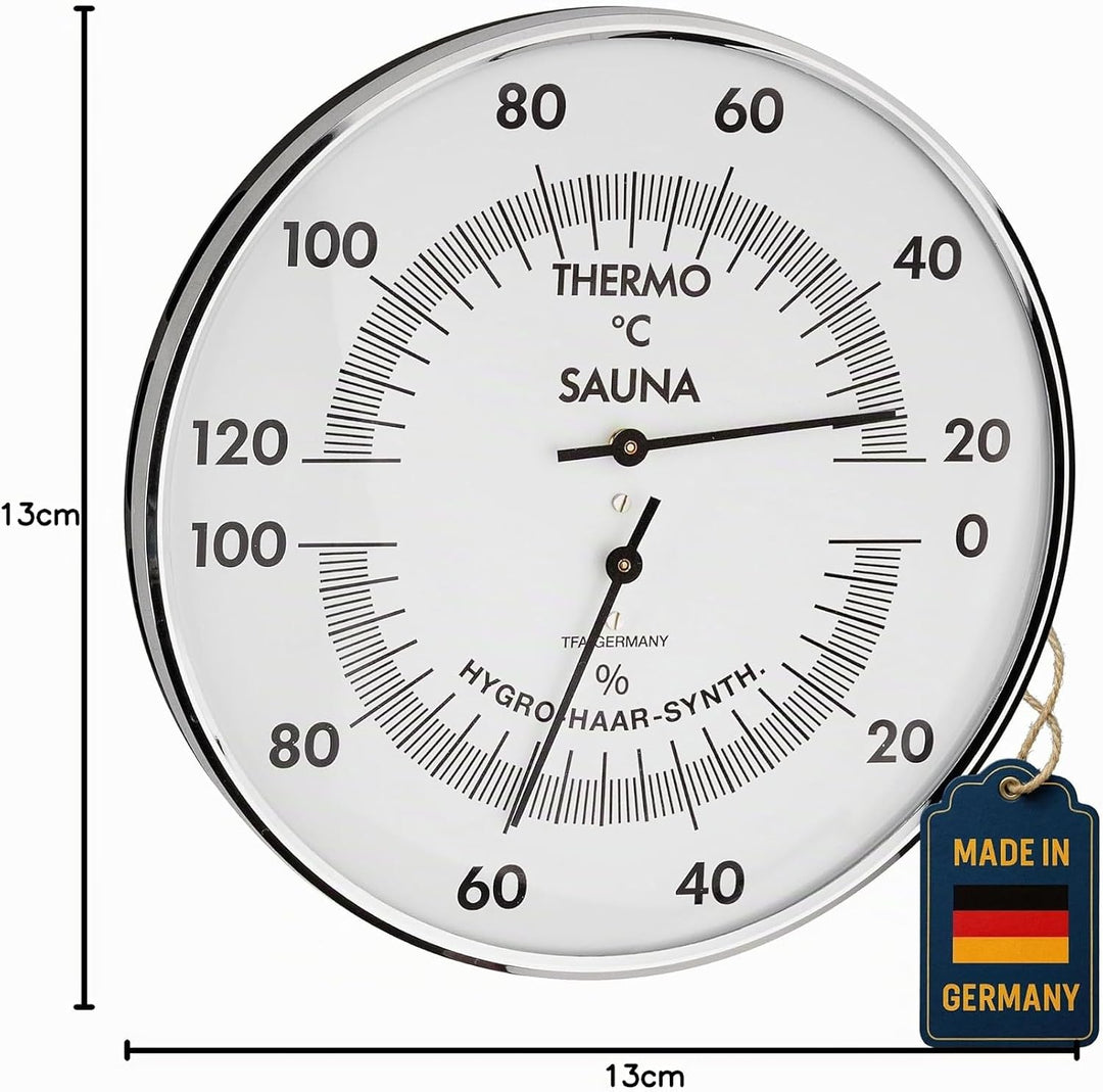 TFA Dostmann Analoges Sauna-Thermo-Hygrometer, 40.1032, Messung der Temperatur/Luftfeuchtigkeit, prä