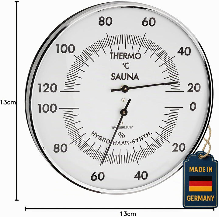 TFA Dostmann Analoges Sauna-Thermo-Hygrometer, 40.1032, Messung der Temperatur/Luftfeuchtigkeit, prä