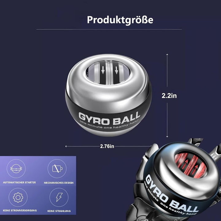 Gyroball, Handgelenktrainer-Ball,Handgelenkstärker,5-stufiger Widerstands/gyroskopischer Handtrainer