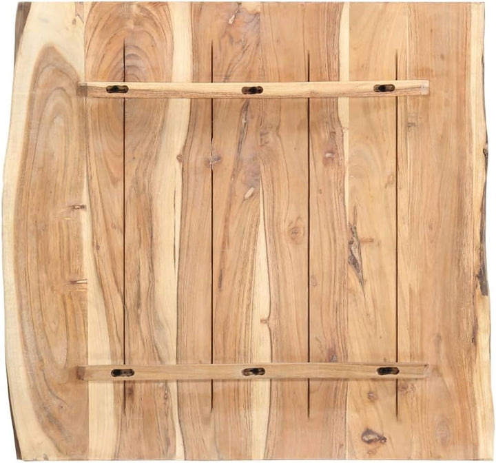 vidaXL Massivholz Tischplatte Baumkante Massivholzplatte Akazie 58x(50-60) x3,8cm 60 x 60 x 3.8 cm,