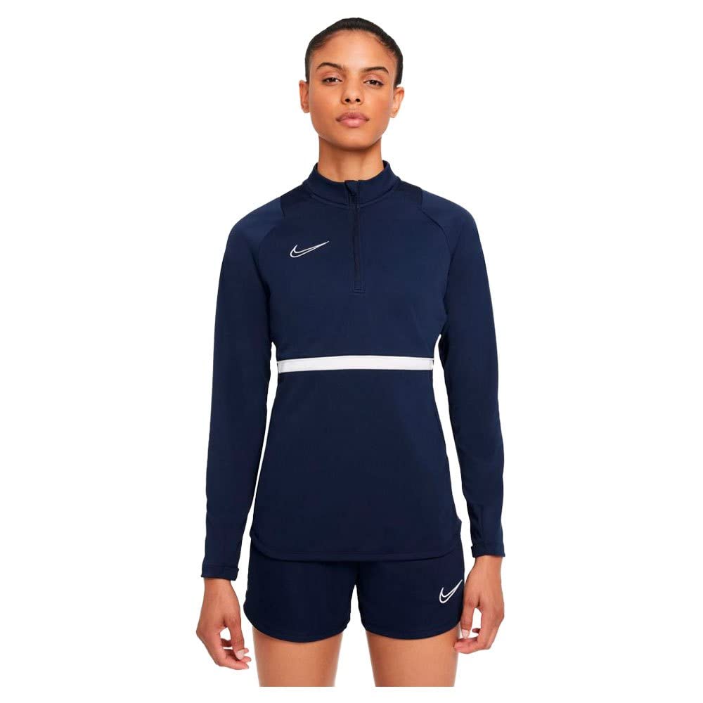 NIKE Damen Dri-fit Academy 21 Trainings-Sweatshirt M Obsidian/White/White/White, M Obsidian/White/Wh