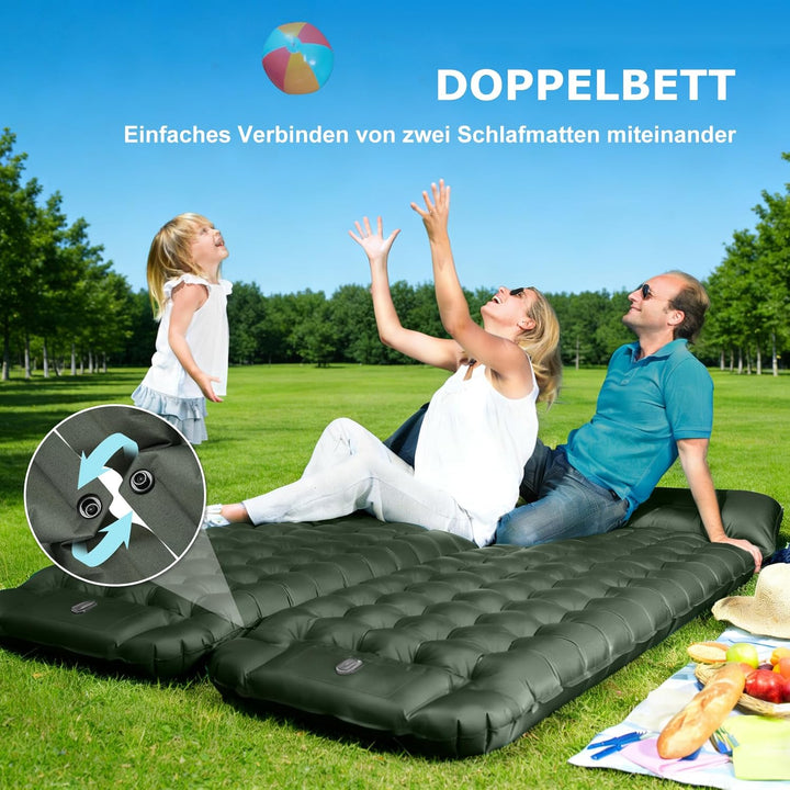 Isomatte Ultraleicht,Luftmatratze Camping,Aufblasbar Matratze mit Fuss pumpe,Tragbar Air Mattress bi