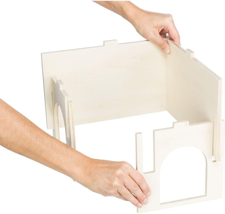 TRIXIE 'Kleintier Eckhaus ohne Klammern und Nägel für Meerschweinchen und Zwergkaninchen Haus Thore,