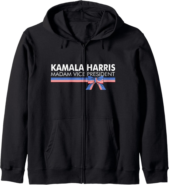 Kamala Harris Madam Vice President American Flag Ribbon Gift Kapuzenjacke