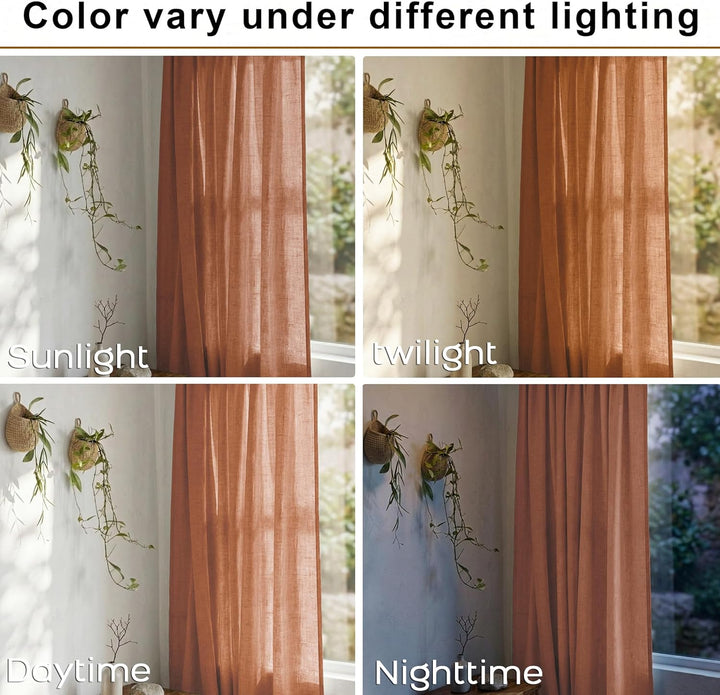 Cortinas para Salas Modernas Bohemian-Vorhänge für Wohnzimmer, mit Rückenlasche, Boho-Stil, Leinen,