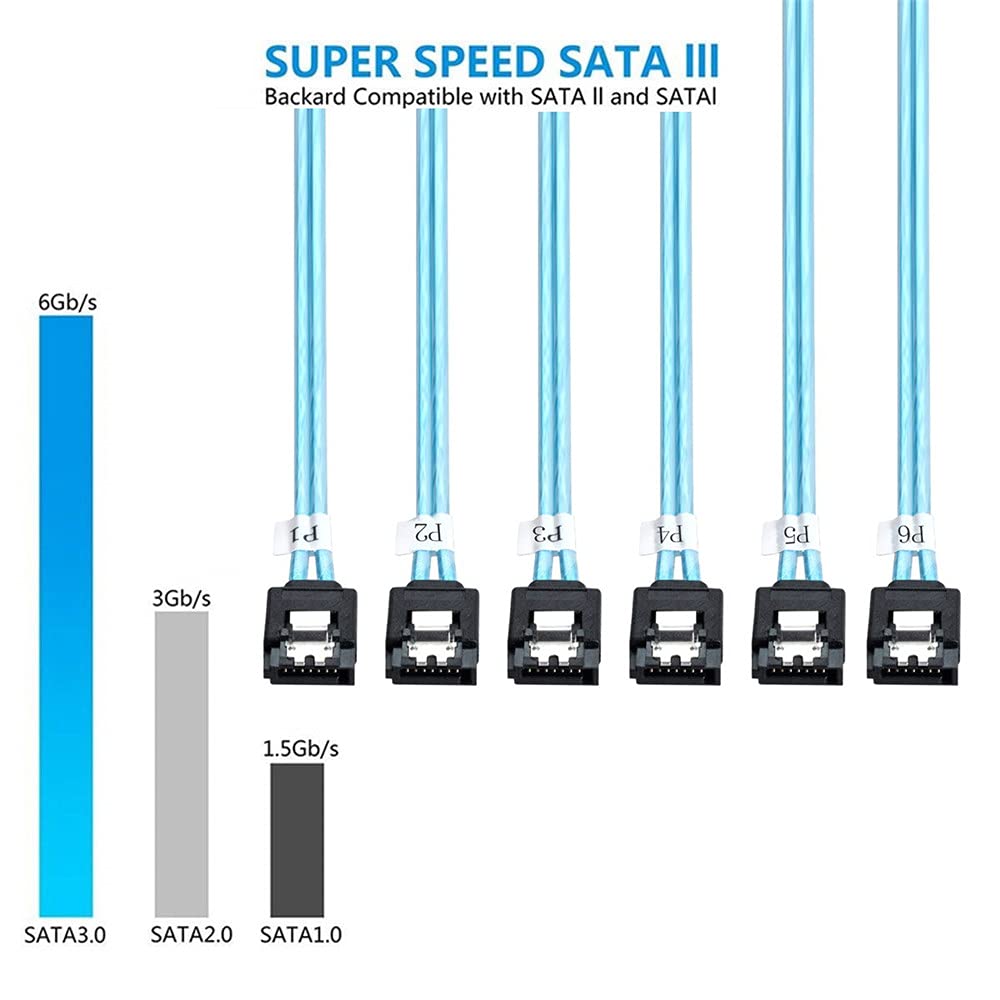 xiwai Intern 6 SATA 7pin auf 6 SATA 7pin Target SSD Festplatte 6Gbit/s Datenserver Raid-Kabel SATA 6