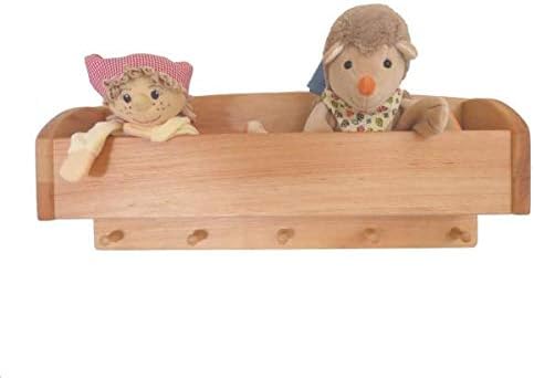 Holzspielzeug Peitz Kinder-Wand-Garderobe | Mützen-Ablage | Kinderzimmer-Massivholz-Garderobe 8058
