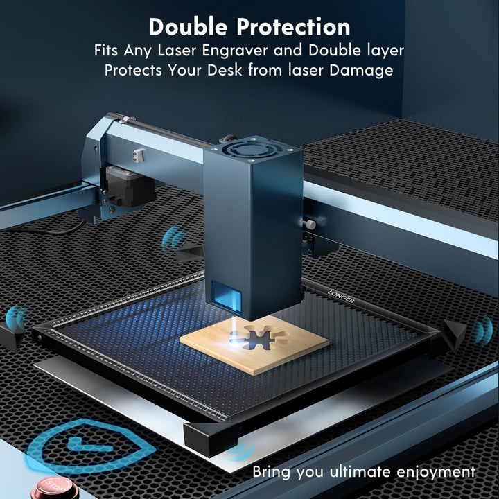LONGER Wabenplatte 440x440mm für Lasergravierer - Professionelle Rauchabzugsplatte mit Aluminiumpane