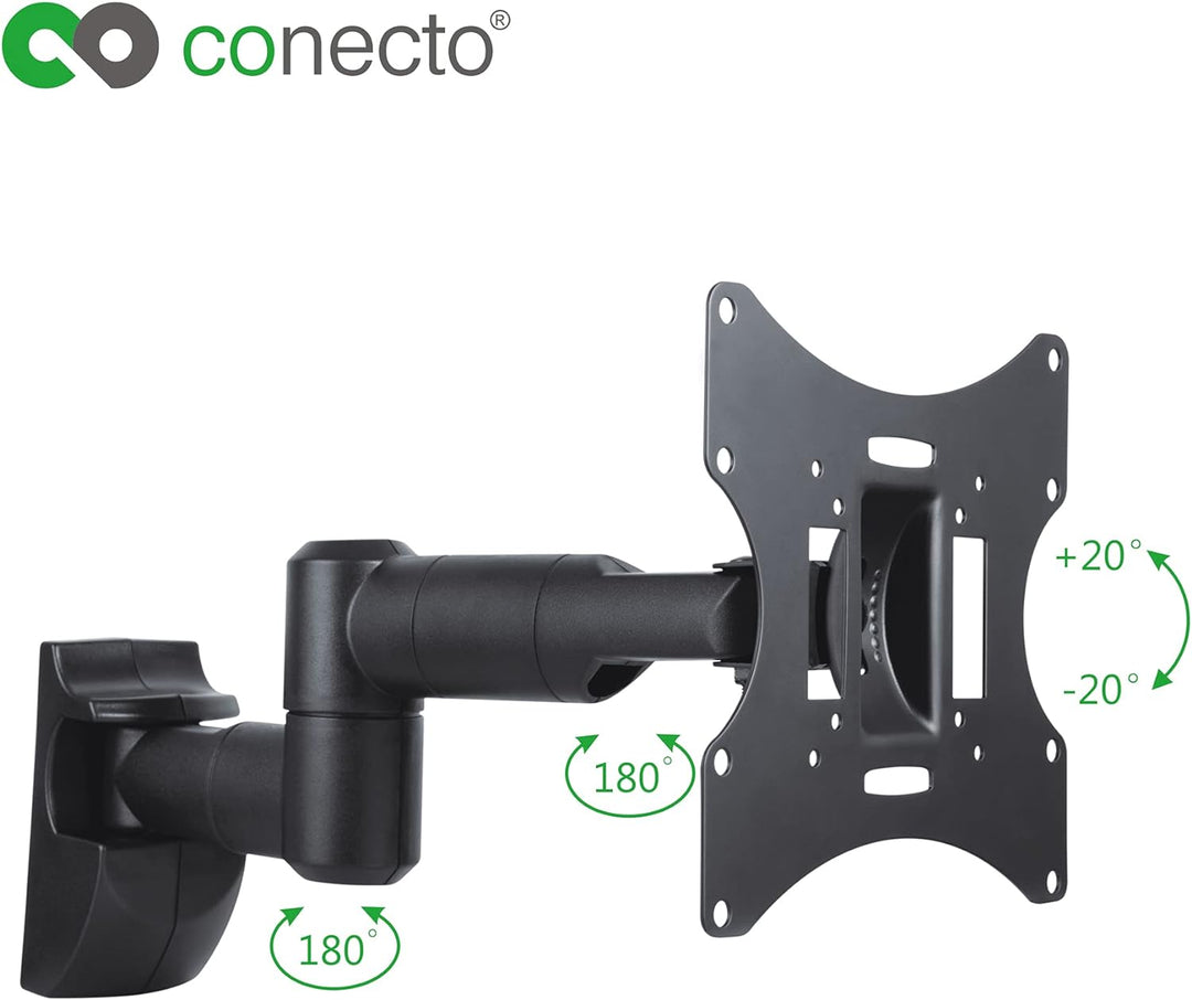 conecto Wandhalterung für Monitore und Fernseher bis zu 42 Zoll,schwenkbar (+/-90°),neigbar (+/-20°)