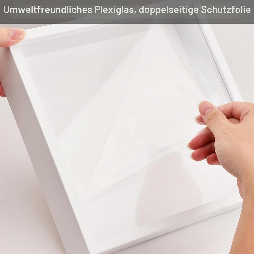 heavenlife 3D Bilderrahmen, Tiefer 3D Objektrahmen, Schattenbox Vitrine mit Transparente Acrylplatte