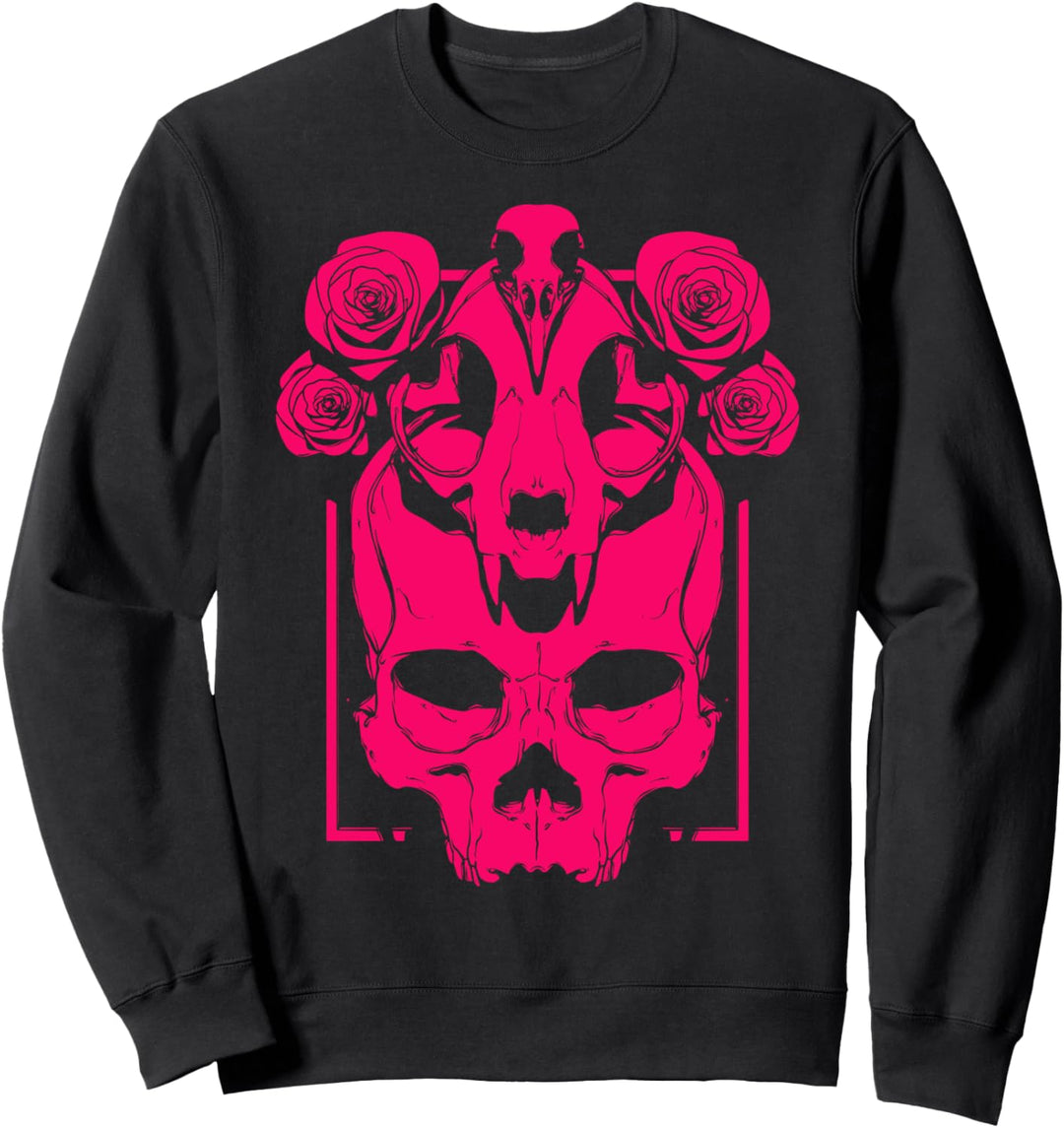 Goth Aesthetic Grunge Edgy E-Girl Gothic Punk Witch | Skull Sweatshirt