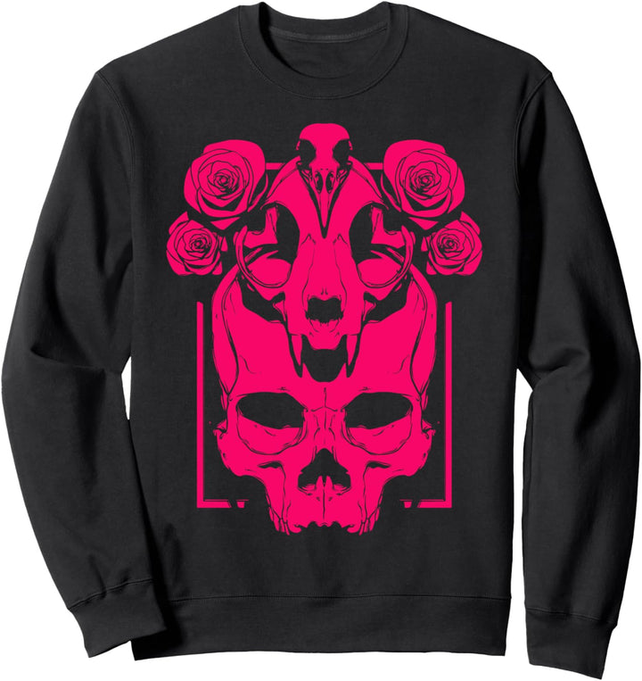 Goth Aesthetic Grunge Edgy E-Girl Gothic Punk Witch | Skull Sweatshirt