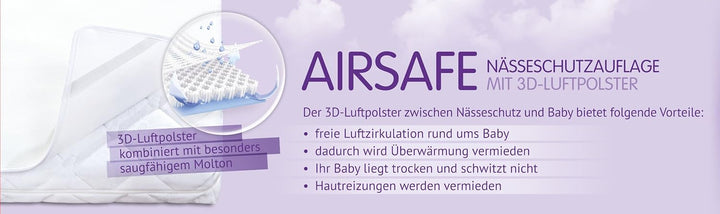 Träumeland Airsafe 3D Nässeschutzauflage mit 3D-Luftpolster zur verbesserten Luftzirkulation, Grösse
