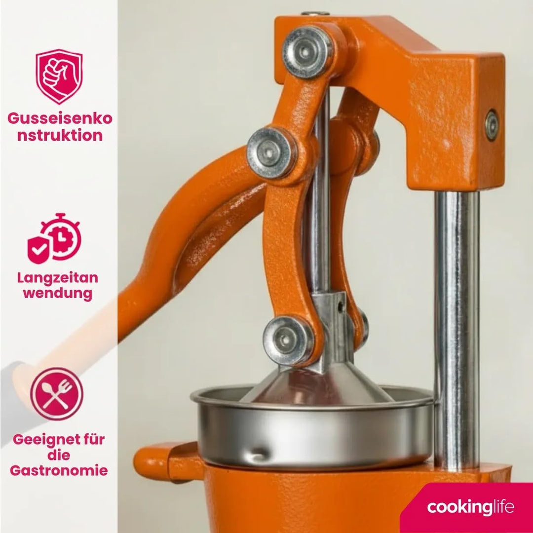 Cookinglife Zitruspresse - Gusseisen - Hebelmodell - Schwarz