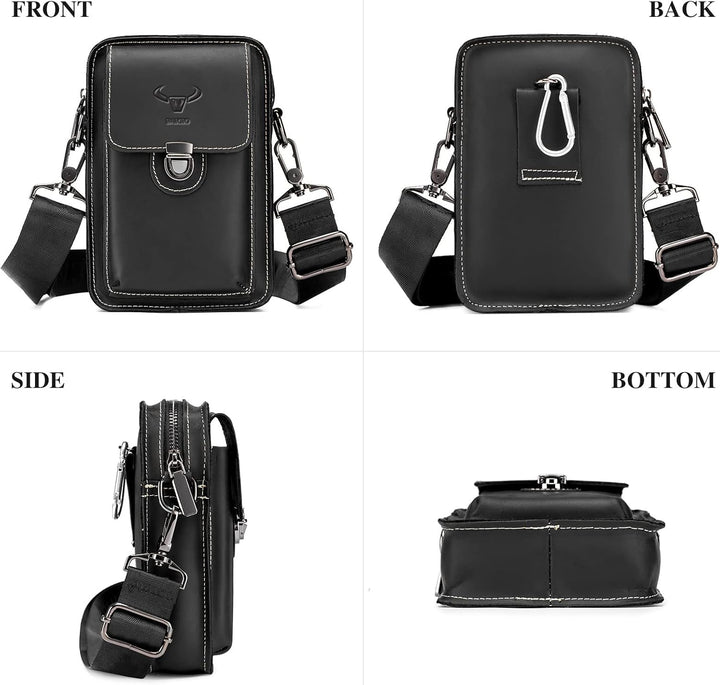BAIGIO Handytasche Leder Vintage Gürteltasche Herren Hüfttasche Klein Schultertasche Umhängetasche R