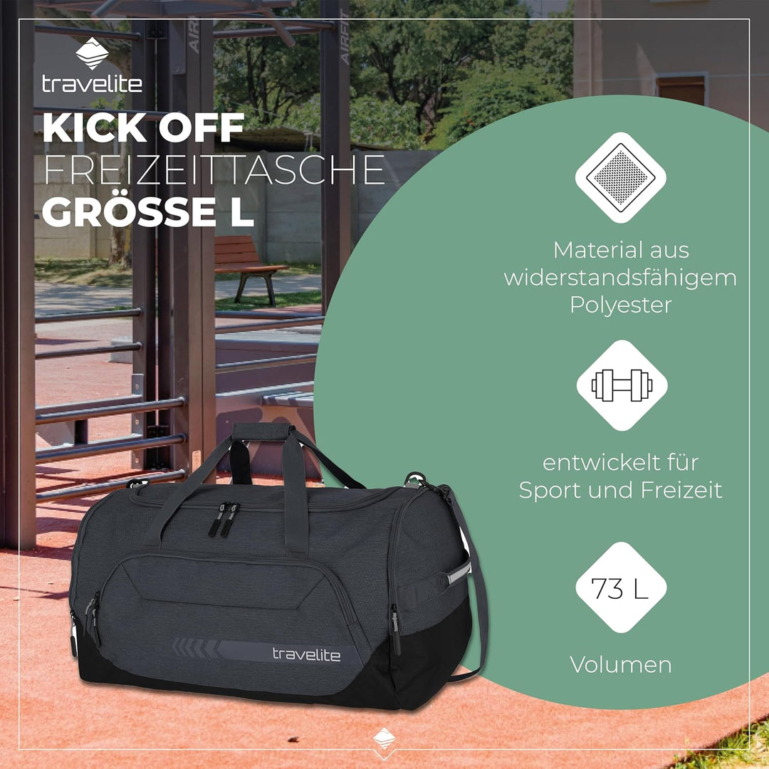 travelite grosse Reisetasche Grösse L, Gepäck Serie KICK OFF: Praktische Reisetasche für Urlaub und