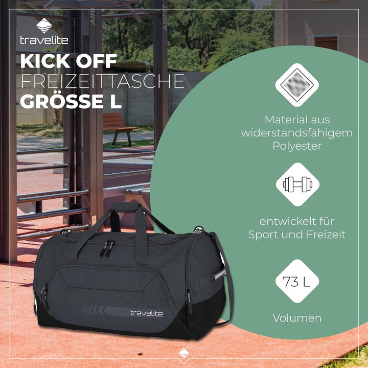 travelite grosse Reisetasche Grösse L, Gepäck Serie KICK OFF: Praktische Reisetasche für Urlaub und