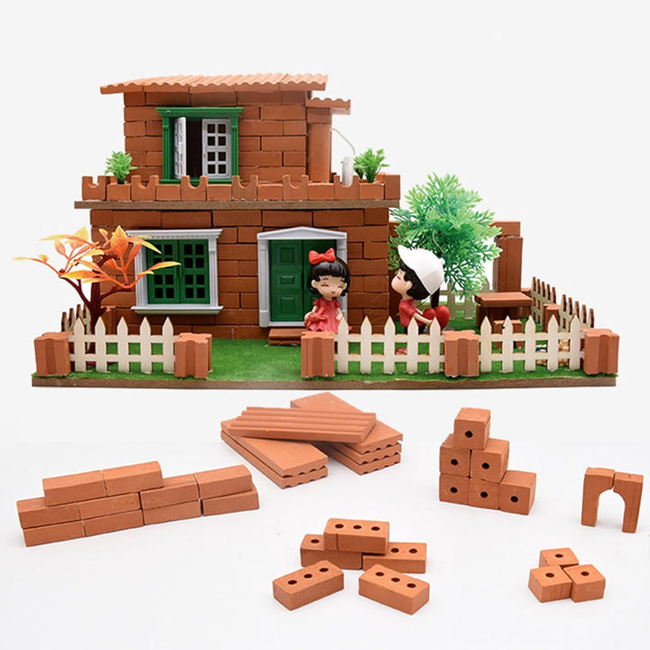 Woohome 300 Stück Mini Simulation Ziegel, 1:16 Mini Scale Ziegel Miniatur Ziegelsteine Backsteine Zi