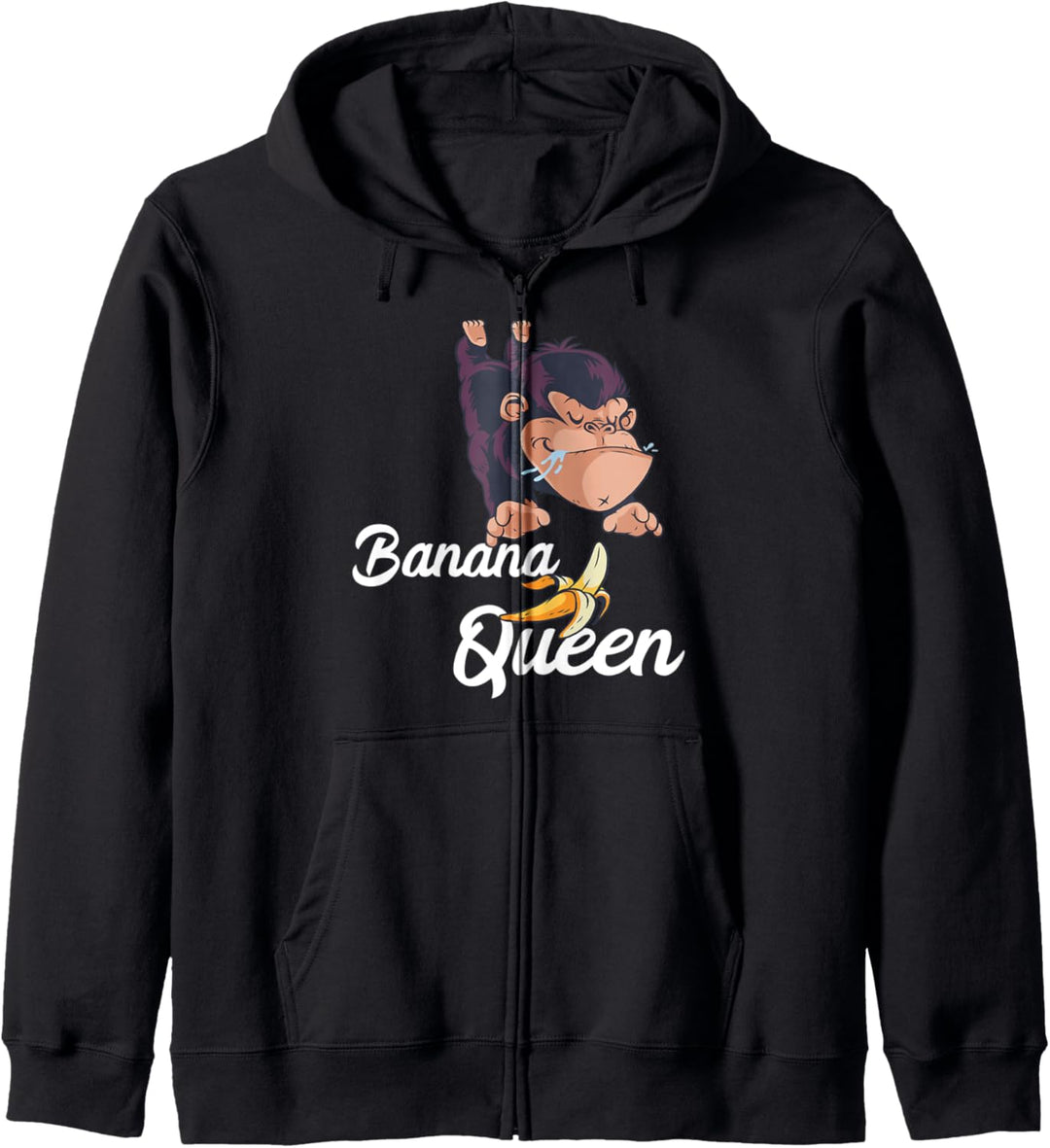 Bananen Königin Banana Queen Lustiges Obst Frucht Äffchen Kapuzenjacke