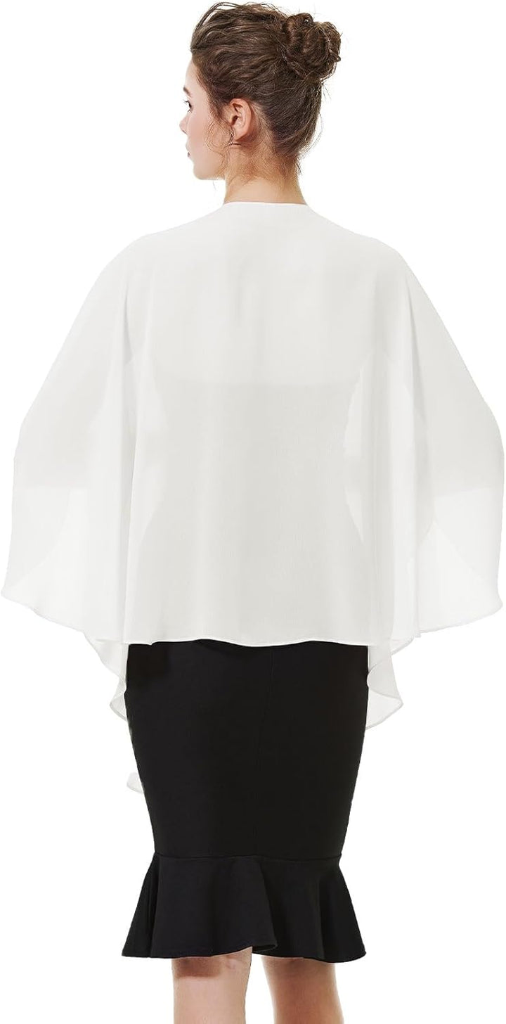 BEAUTELICATE Damen Chiffon Schal Stola Elegante Bolero Leichter Sommerjacke Braut Schal für Brautkle