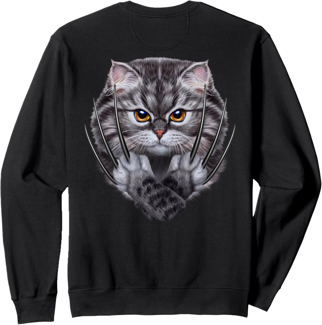 Grauer Katzenkrieger mit langen Krallen Sweatshirt