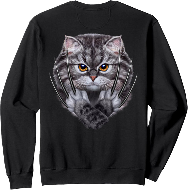 Grauer Katzenkrieger mit langen Krallen Sweatshirt