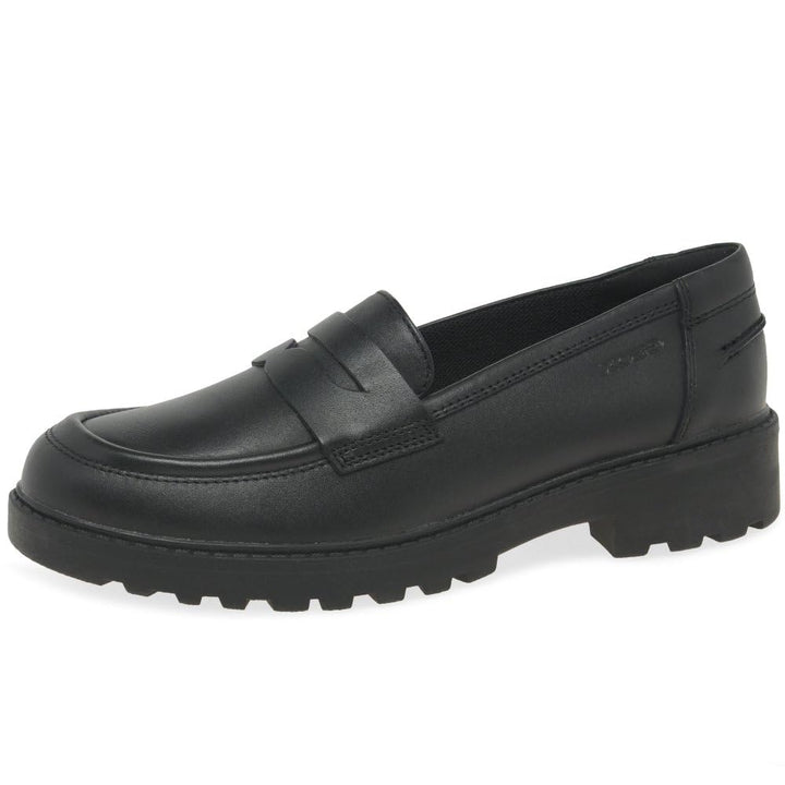 Geox Mädchen J Casey Girl C Moccasin 34 EU Schwarz, 34 EU Schwarz