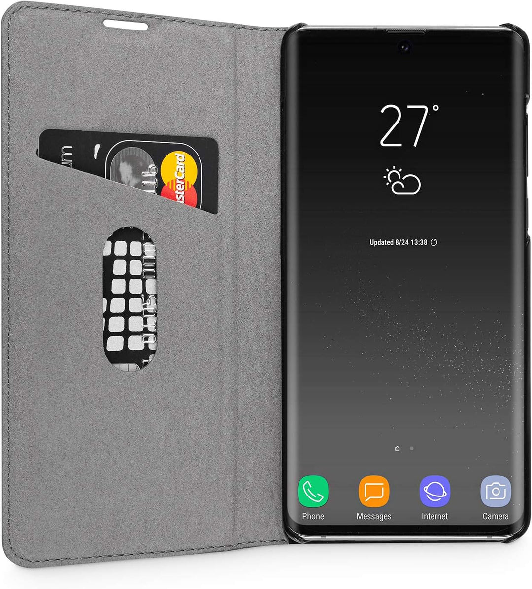 WIIUKA Echt Ledertasche - TRAVEL NATURE - Hülle für Samsung Galaxy S20 - ITALIENISCHES Leder - Vinta