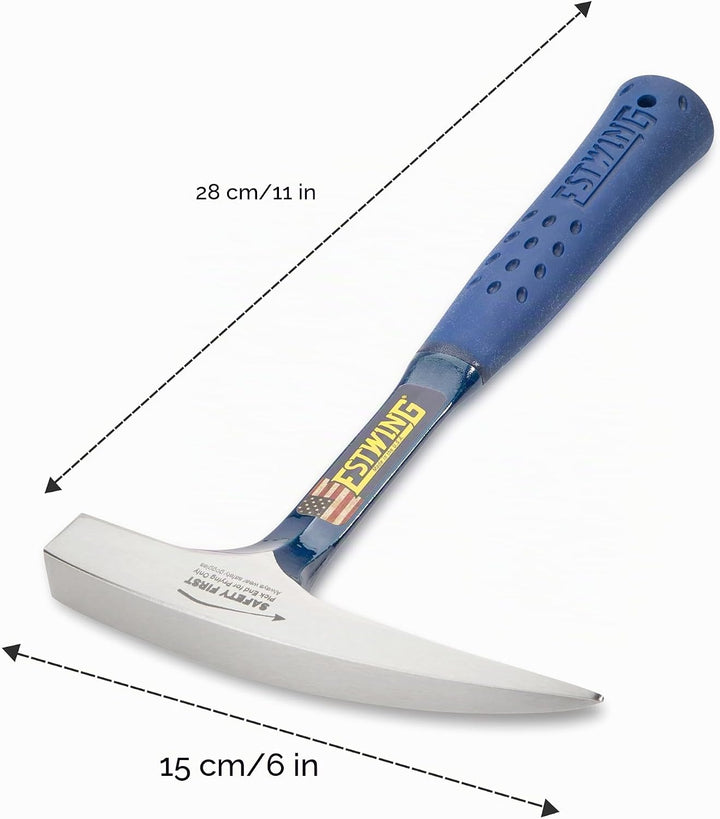 Estwing E3-14P 14 oz Rock Pick with Pointed Tip & Shock Reduction Grip by Estwing 390g, Ø 14x14 mm V