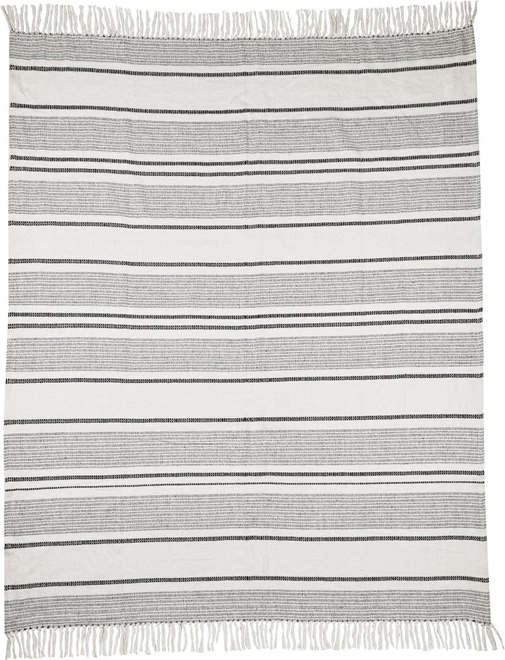 EGLO LIVING Decke Longlac, Kuscheldecke im Nature Design, Wolldecke für Couch, Sofadecke aus Baumwol