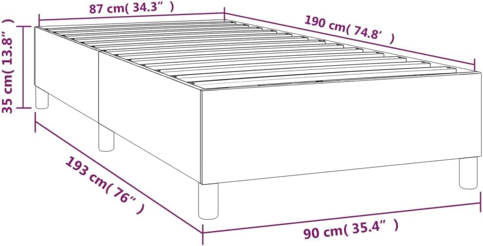 vidaXL Boxspringbett Bettgestell Einzelbett Polsterbett Bett Hotelbett Bettrahmen Lattenrost Schlafz