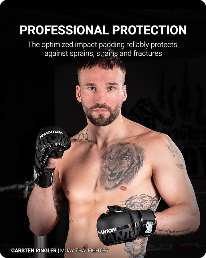 Phantom MMA Handschuhe APEX | Profi Gloves für Sparring, Fight, Boxen, Freefight Apex - Schwarz S/M,