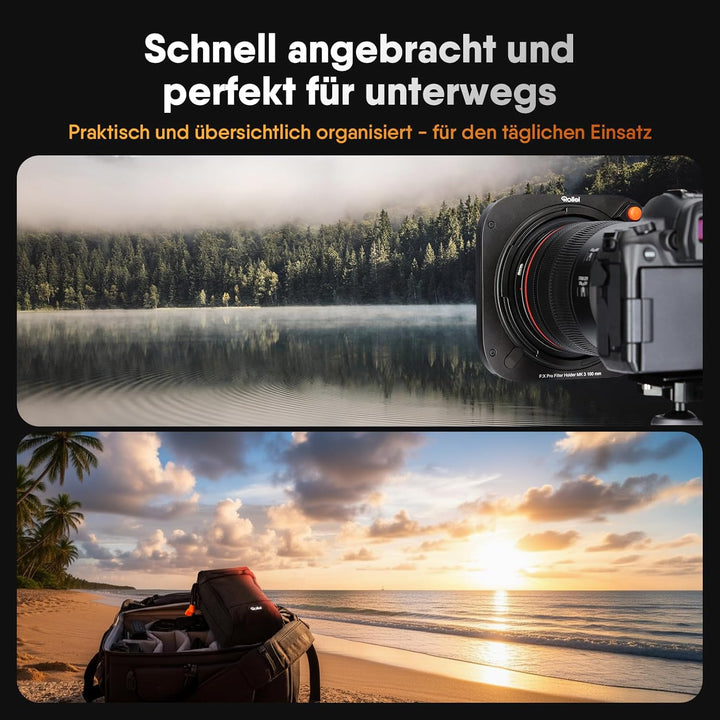 Rollei Filterhalter-Set MK 3. Rechteck-Filterhalter inkl. magnetischem CPL Filter,Adapterringen von