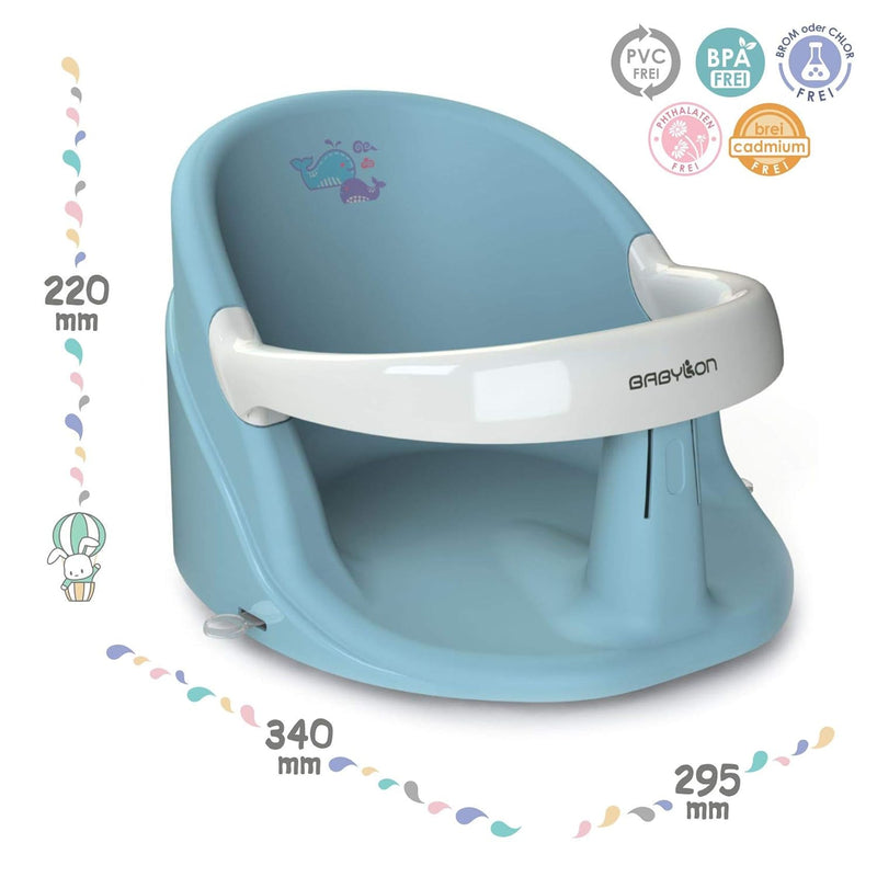 BABYLON Anatomischer Baby Badewannensitz Nemo. Badesitz Baby mit Anti-Rutsch Saugnäpfe von 6 Monaten