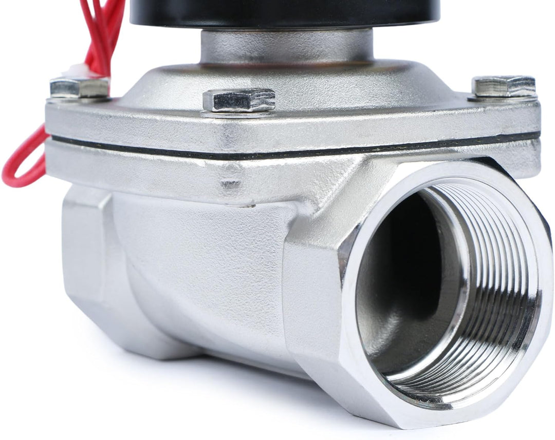 U.S. Solid 1-1/2" Edelstahl Elektrisch Magnetventil 12V DC stromlos geschlossen VITON Wasser Luft Öl