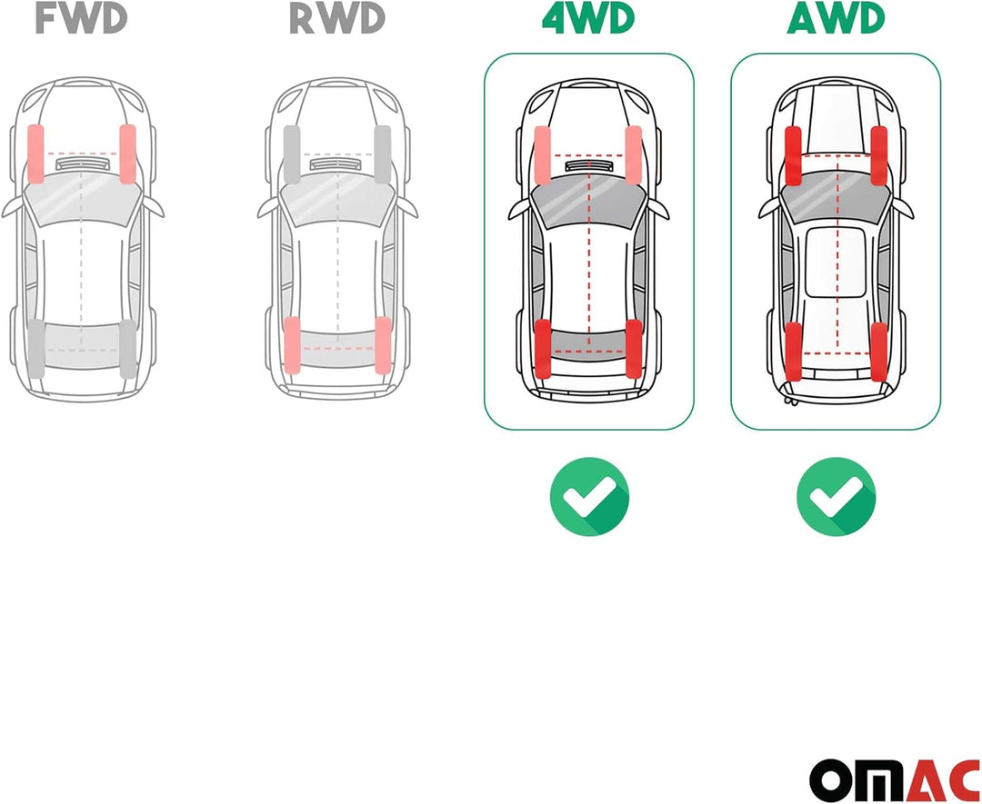 OMAC Seitenschweller Trittbretter Schweller kompatibel mit Kia Sorento 2012-2016 Alu Schwarz OPA / S